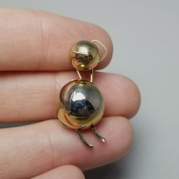 Vintage Valenza 12k Yellow Gold Filled Brooch, Abstract Retro Design, - Picture 1 of 7